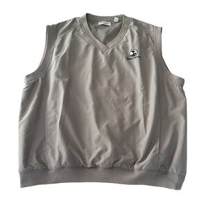Pebble Beach Classic Men's V-neck Windbreaker Golf Vest in Beige Size XL